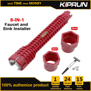 [Ready stock] KIPRUN 8 In 1 Faucet And Sink Installer Multifunctional Wrench Tool For Kitchen Bathroom Water Pipe Wrench Ratchet Socket Wrench Set