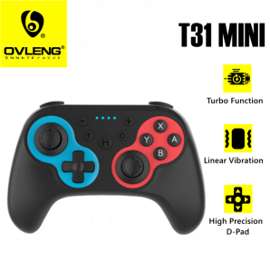 T31 Mini Wireless Controller 6-Axis Motion Type-C Interface with Linear Vibration and Turbo Function for N. Switch Lite