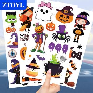 [COD]🔥🔥🔥ZTOYL 10 Sheets Kids Toy Gift Halloween Pumpkins  Sticker Temporary Fake  Arm Hands Body Waterdichte Tatouages