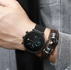 CRRJU Jam Tangan Pria Milenial ada Tanggal kalender Casual Korean Fashion Tahan Air Chronograph Olahraga Multifungsi 2268