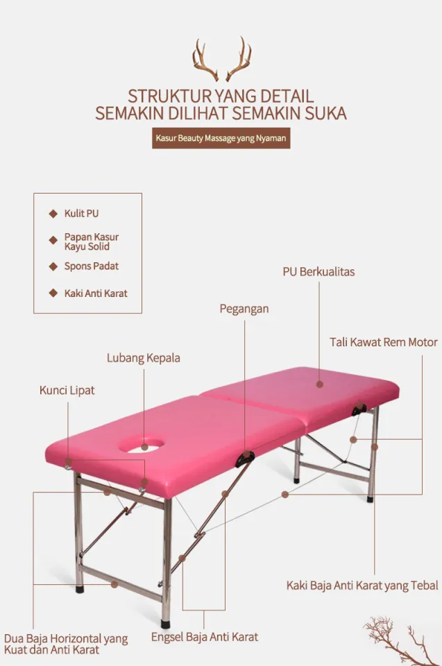 Folding Beauty Bed Kasur Spa Therapy Ranjang Medis Kasur