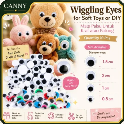 10pcs Wiggly Eyes Toy For Art Craft Self-adhesive DIY 1.5cm 2cm 1cm 0.8cm / Biji Mata / Biji Mata Hiasan Untuk Seni