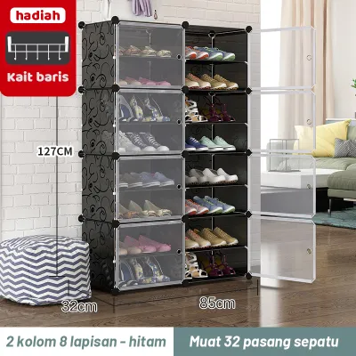 TOMET Rak Sepatu Tertutup Anti Debu Shoe Storage Boxes Minimalis 4 /6/8 Susun