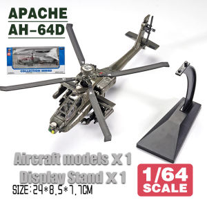 LEO Scale 1/64 Apache gunship AH-64D Helicopter Gunships  Alloy Diecast Model ToyMilitary Aircraft Flying Airplane For Children Boys