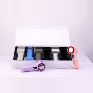 Bộ quạt cầm tay GOOJODOQ tốc độ gió mạnh hơn 10X Tấm làm mát điều khiển tốc độ 100 cấp chứa sáu quạt màu sắc khác nhau