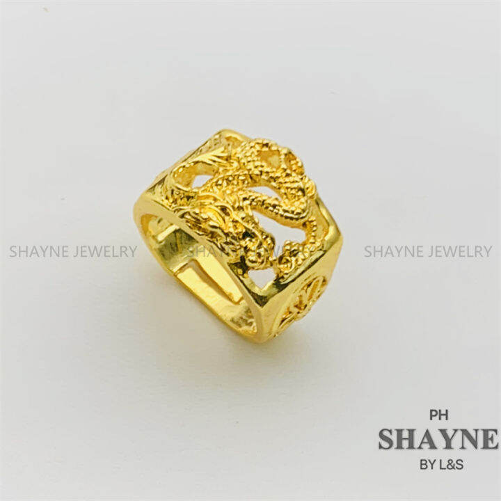 Mens gold on sale dragon ring