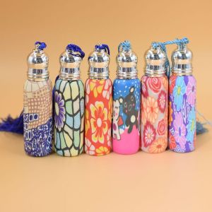 FGJHD 6ml/10ml Travel Polymer Clay Roller Bottle Sample Bottles Empty Refillable Bottle DIY Rollerball Bottle Glass Roll On Bottles Perfume Bottle Essential Oil Roller Bottles