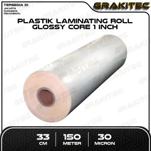 Plastik Laminating Panas Roll 33 cm x 150 m x 21 / 30 mic Glossy / Doff Low Temperature ( untuk mesin Laminating laminasi panas roll )