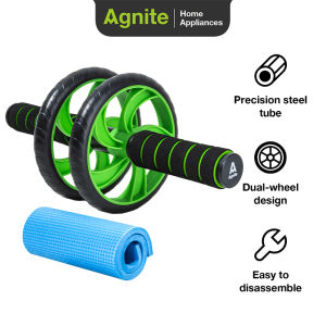 Agnite Abs Roller Double Wheel / Abdonimal Roller / Alat Latihan Otot Perut 2 Roda ER010-GN