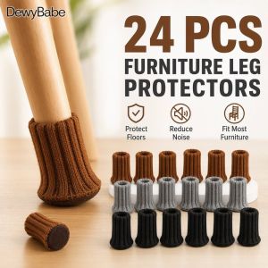 Chair Leg Socks Knitted Floor Protector Anti Scratch Noise Reduction Non Slip Furniture Foot Covers Home Use