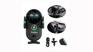 Smart Car Wireless Charger Phone Holder Cute Fashion Auto Clamping For vent and dashboard compatible with iPhone Samsung Andriod Phone