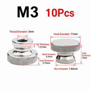 DOOUR Thép không gỉ 304 Đai ốc có gờ M3 M4 M5 M6 M8 M10 Tiêu chuẩn GB806 Đai ốc ngón tay cái Bền bỉ Đai ốc kẹp