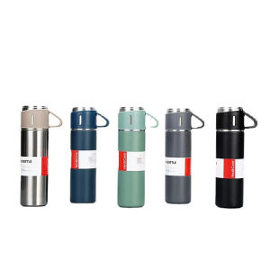 500ml Portable Business Stainless Steel Water Thermal Bottles Gift Box Sets | 500ml 3 Lids Stainless Steel Thermal Bottle Vacuum Flasks Water Bottles