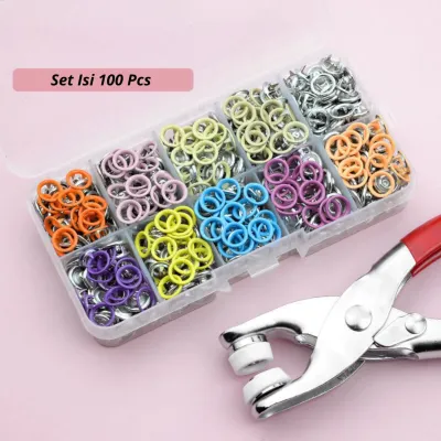 Cloth Clump Set 100 Pcs Kancing Jepret Anti Karat Bahan Stainless