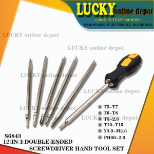 sunAMES S6843 12 IN 1 DOUBLE ENDED SCREWDRIVER HAND TOOL SET