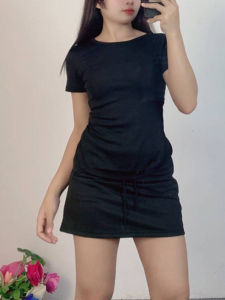 ชุดเซ็ตแฟชั่น  เสื้อแขนสั้นลายโปร่ง + กระโปรงเอวสูง สไตล์สวยทันสมัย