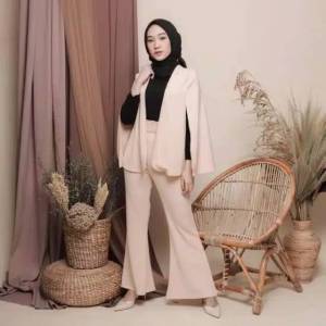 Cardigan Set Outher + Celana Cutbray Fashion wanita Terbaru