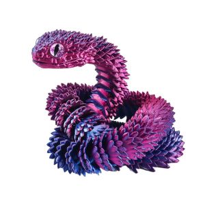 FGJEB Nhiều màu Đồ chơi rắn in 3D 30/45/60cm Thực tế Mô hình mô phỏng động vật Quà Tặng trẻ em PLA Đồ trang trí mô phỏng hình rắn Đồ trang trí để bàn