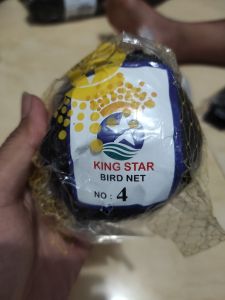 Jaring burung no 4 nilon hitam 3x9 meter sudah dengan tali