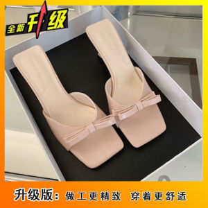 [Free Shipping] New Summer Versatile Shoes High Heels With Bow Details Perfect For Pairing With Dresses Sandals And Flip-Flops