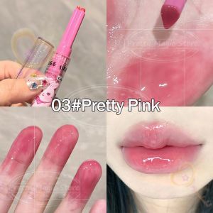 Gege Bear Pink Rabbit Solid Lip Gloss: Moisturizing Non-Sticky Waterproof Long-Lasting Whitening Lipstick Series Affordable Long-Lasting Solid Lip Gloss.