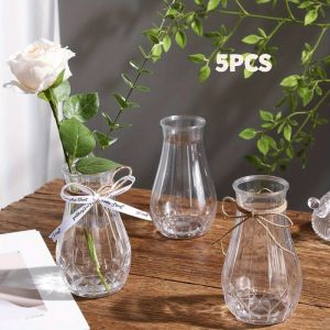 1/5PCS Plastic Clear Diamond Vase Transparent Hydroponic Flowerpot Flower Vase Flower Arrangement