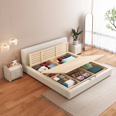Hdb Storage Bed Solid Wooden Drawers Bed Frame Tatami Storage Bed SingleQueenKing Bed Fabric Bed Japanese Technology Fabric Bed Bedroom Bed Tatami Low Bedside