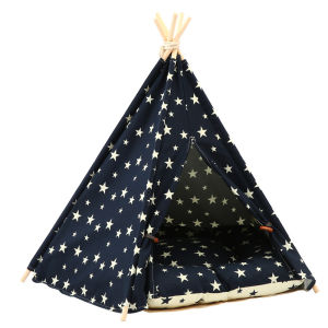 " Sg Seller" Cat Bed Pet Teepee with Cushion for Dogs and Cats Pet Bed Cat Bed Pet Tent Puppies House with Bed Pet Tent Bed Indoor Outdoor