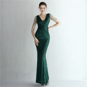 Evening dress womens new banquet Sequin fishtail prom party dress long gown formal birthday dress wedding dress