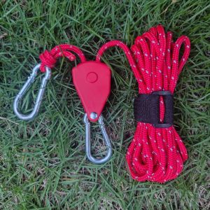 NEXTYOO 4mm2m Dây buộc lều cắm trại Nhiều màu sắc Phản chiếu Bộ căng dây ròng rọc móc treo dạng ratchet Dây khóa mái che Dụng cụ ngoài trời