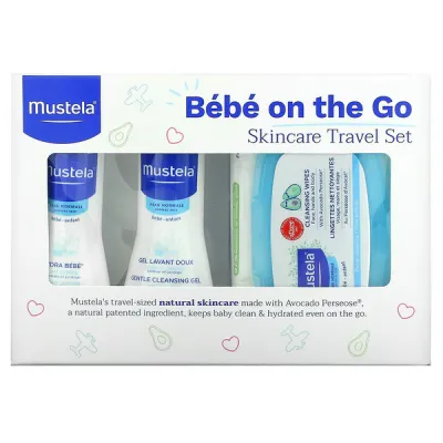 Mustela Bebe On The Go Skincare Travel Set 3 Piece Set