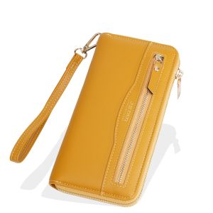 Dompet Zip Perempuan Ladies Mobile Phone Long Zip Purse Large Capacity Multifunctional Wallet Women With Strap (W-024)
