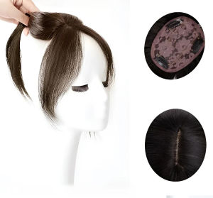 วิกผมหน้าม้าสำหรับผู้หญิง วิกผมปลอม วิกผมปลอมแบบหนา จำลอง ปิดผมขาว วิกผมปลอมหน้าผากสูง