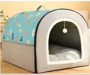 Cozy Cotton Pet Bed for Large Dogs - Breathable Indoor Dog/Cat House with Plush Comfort