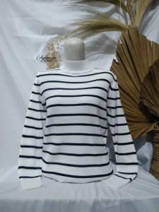 Long Paster Stripy Premium Kerah Tinggi / Sweater Rajut wanita / Fashion Korean / By Aqilanisa Store