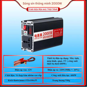 Inverter Kích điện đổi nguồn 12v - 220v 2000w sóng sin công suất lớn