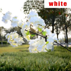 FOUNDTWO Bó hoa Bàn Lụa 4 chi nhánh Hoa giả Trang trí nội thất Sakura nhân tạo Hoa anh đào