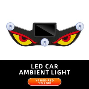 BUUXIAA Wireless Solar Powered Car Neon Light Vibration Lights on Dynamic Display Smart LED Lights Gifts Suction Cup Cool EYE Ambient Lights