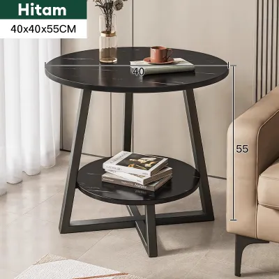 Meja Ruang Tamu Marmer Meja Kopi Besi Meja Bulat 2 Susun Meja Minimalis Tamu Meja Pojok Bunga