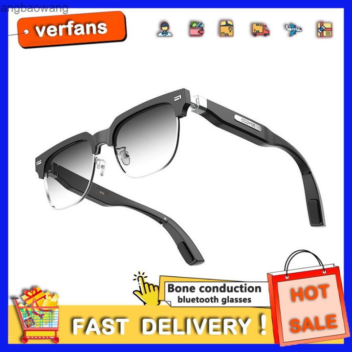 New Bone conduction bluetooth glasses polarized smart sunglasses can be