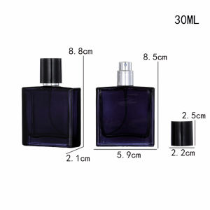 Vỏ rỗng Chai chiết nước hoa thủy tinh 30ml 50ml 100ml kiểu dáng thân vuông màu đen sang trọng