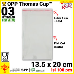 ThomasCup Plastik OPP 135x20 isi 100 Kantong Bening Kemasan Photocard BTS Undangan Brosur Souvenir Lem Seal