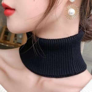 MODERNLUX Đan len Khăn cổ cao Chống gió Có thể tháo rời Khăn giữ ấm cổ Áo cổ lọ Phụ nữ