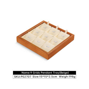 Khay đựng đồ trang sức bằng gỗ Khay trưng bày Giá đựng hoa tai vòng cổ vòng tay nhẫn yinbeini P027