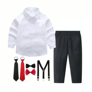 Boys White Shirt   Childrens white shirt   White School Uniform Performance Wear   Children White Shirt   Spring and Autumn Long Sleeve