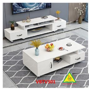 Combo Bộ kệ tivi và bàn trà bàn sofa phong cách hiện đại sang trọng VBTV301