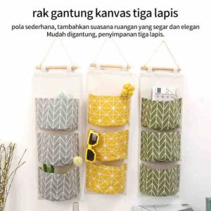 Rak Gantung 3 Sekat Storage Bag Keranjang Pakaian Serbaguna E17