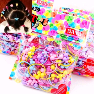 IKAT RAMBUT ANAK WARNA-WARNI isi 50 pcs - Aksesoris Rambut Korea Anak Perempuan - Lentur, Elastis, dan Tidak Mudah Putus
