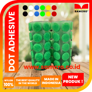 Dot lakban sticker perekat hook and loop/ Sticker bulat perekat / tape lakban magic sticker warna hijau