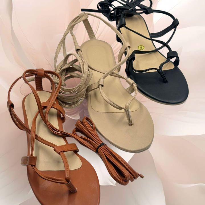 Gladiator sandals for women ladies lace-up Strappy Flat Sandals for ladies  summer sandals, birthdays, dates, gifts, anniversary Lazada PH